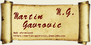Martin Gavrović vizit kartica